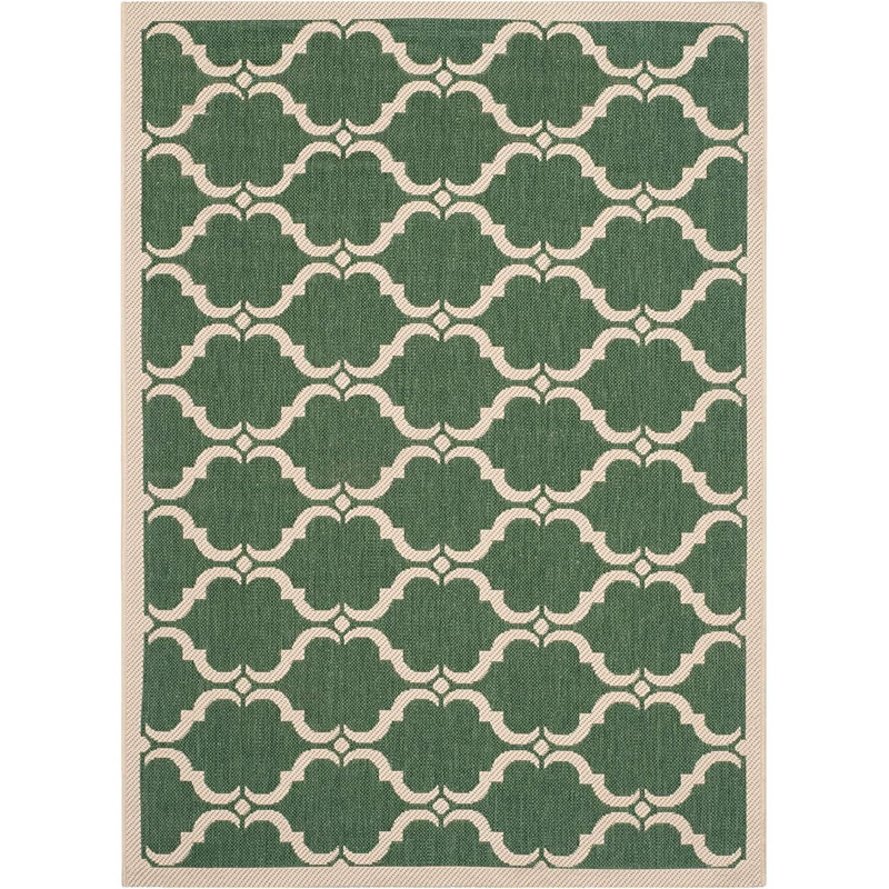 Arneshia Geometric Green/Beige Indoor / Outdoor Area Indoor/Outdoor Area Rug, Rectangle 4' x 5'7"