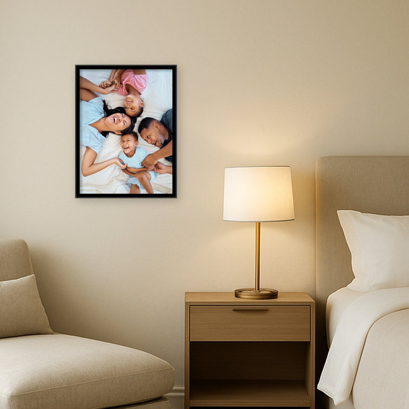Cadre photo incliné en bois, Incliné noir, 18 x 24