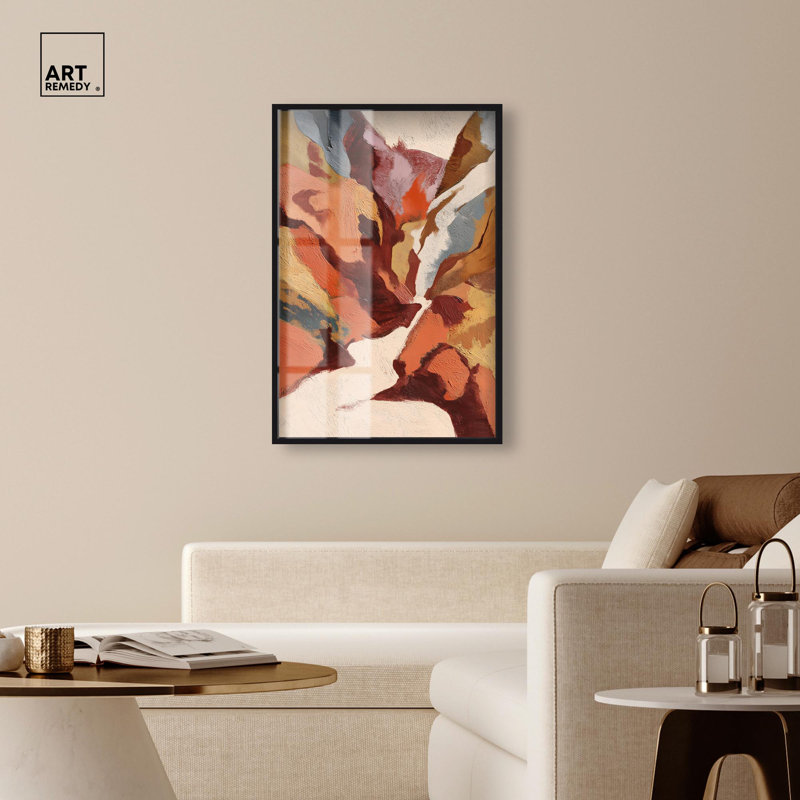 «Warmth of the Earth I Shadowbox Print», art mural brun par Art Remedy, cadre noir, 31 x 46, H 46 po x l 31 po
