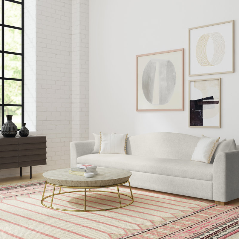 Canapé Horatio, H 33 po x l 108 po x P 36 po, Velours écrasé albâtre, Ébène
