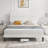 Brithny Linen Upholstered Platform Bed with Height Adjustable Headboard-504741635-504741639