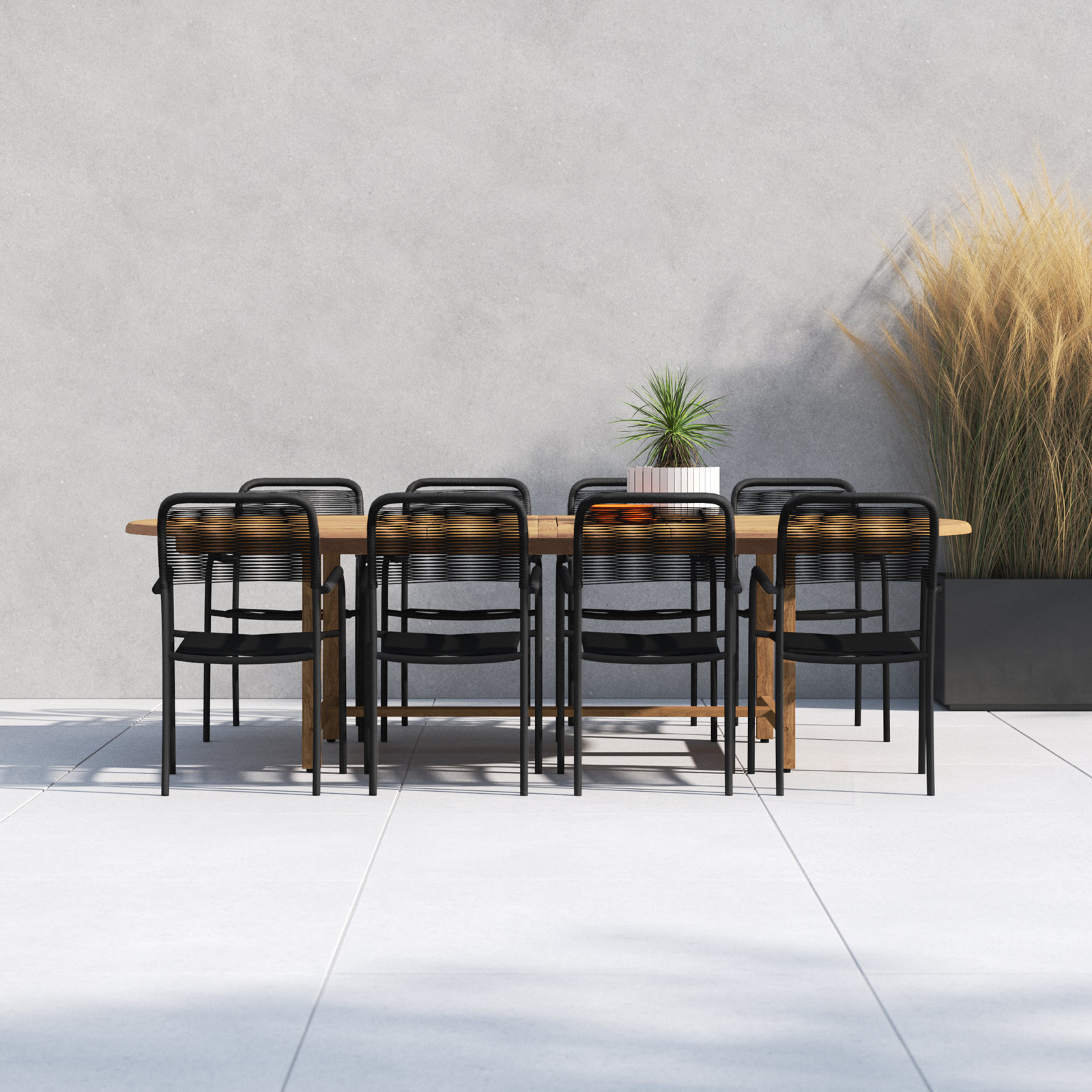 Anautica 118" Teak Patio Dining Set