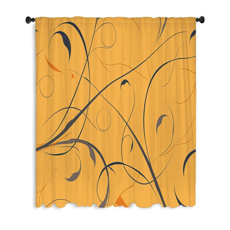 Rideaux à motif floral, voilages et voilages - 1 panneau-12288-sheer-12288, L 53 po x L 87 po