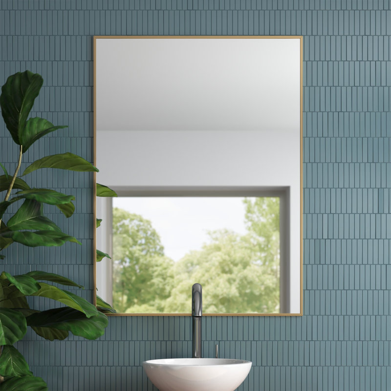 Goza Metal Flat Wall Mirror, 29.5" x 39.5"