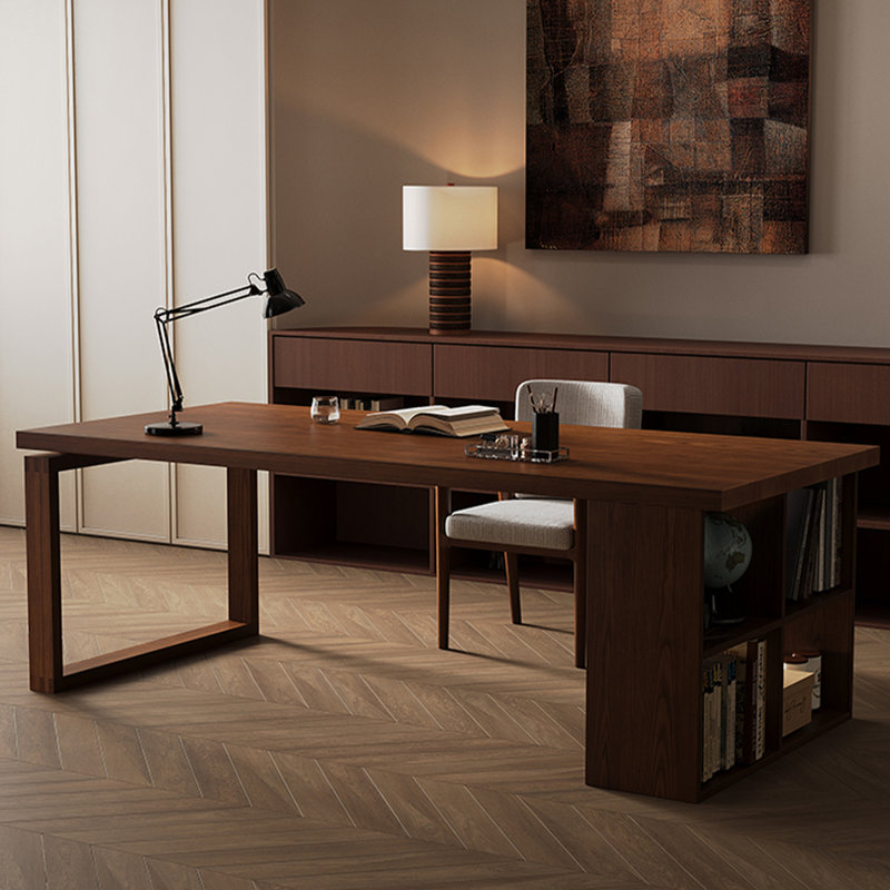 Bureaux rectangulaires en bois massif brun clair, H 29,53 po x l 55,12 po x P 27,56 po