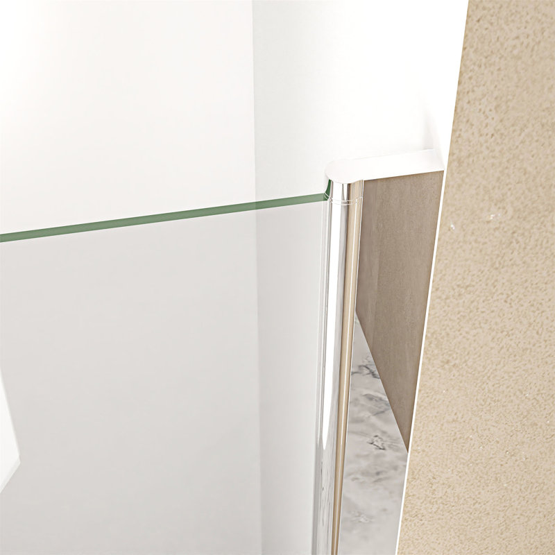 Tempered Glass Pivot Shower Door, Brushed Nickel