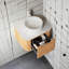 Meuble-lavabo mural 24 po avec lavabo en céramique, armoire de rangement pré-assemblée, comptoir en marbre artificiel blanc, robinet non inclus,-499031618