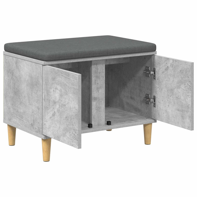 Storage Bench, 46cm H x 60cm W x 38cm D, Concrete Grey
