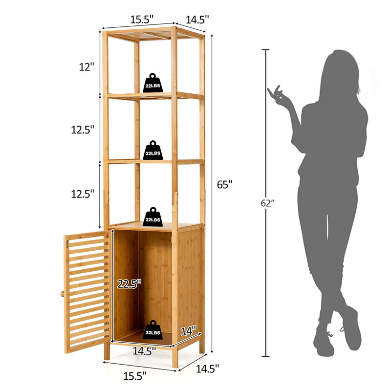 Bookham Bamboo Freestanding Linen Cabinet