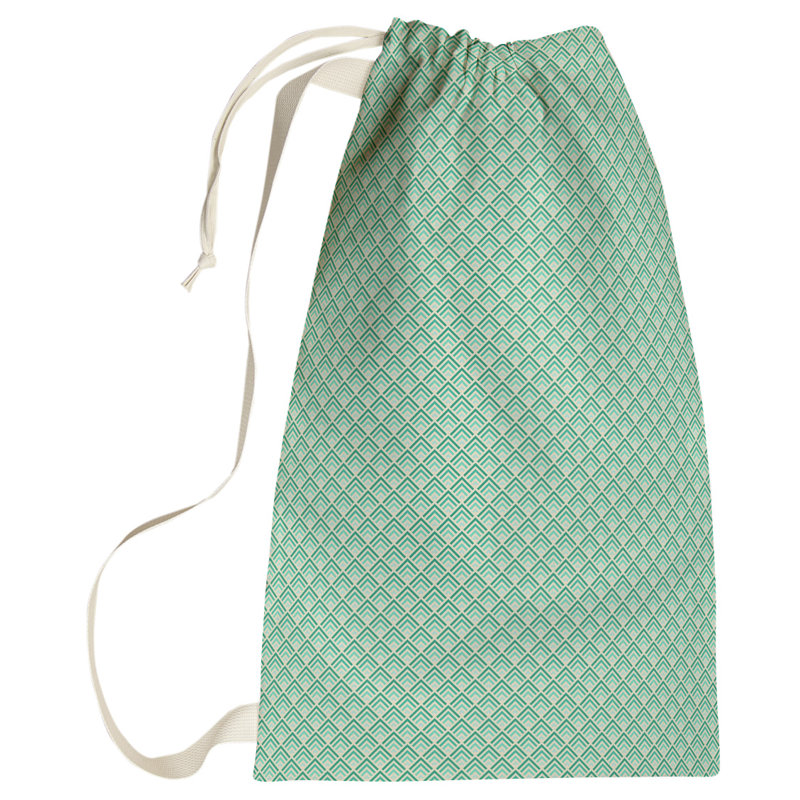 Sac à linge géométrique, Petit (H 64 po x l 20 po x P 1,5 po), Jaune / vert