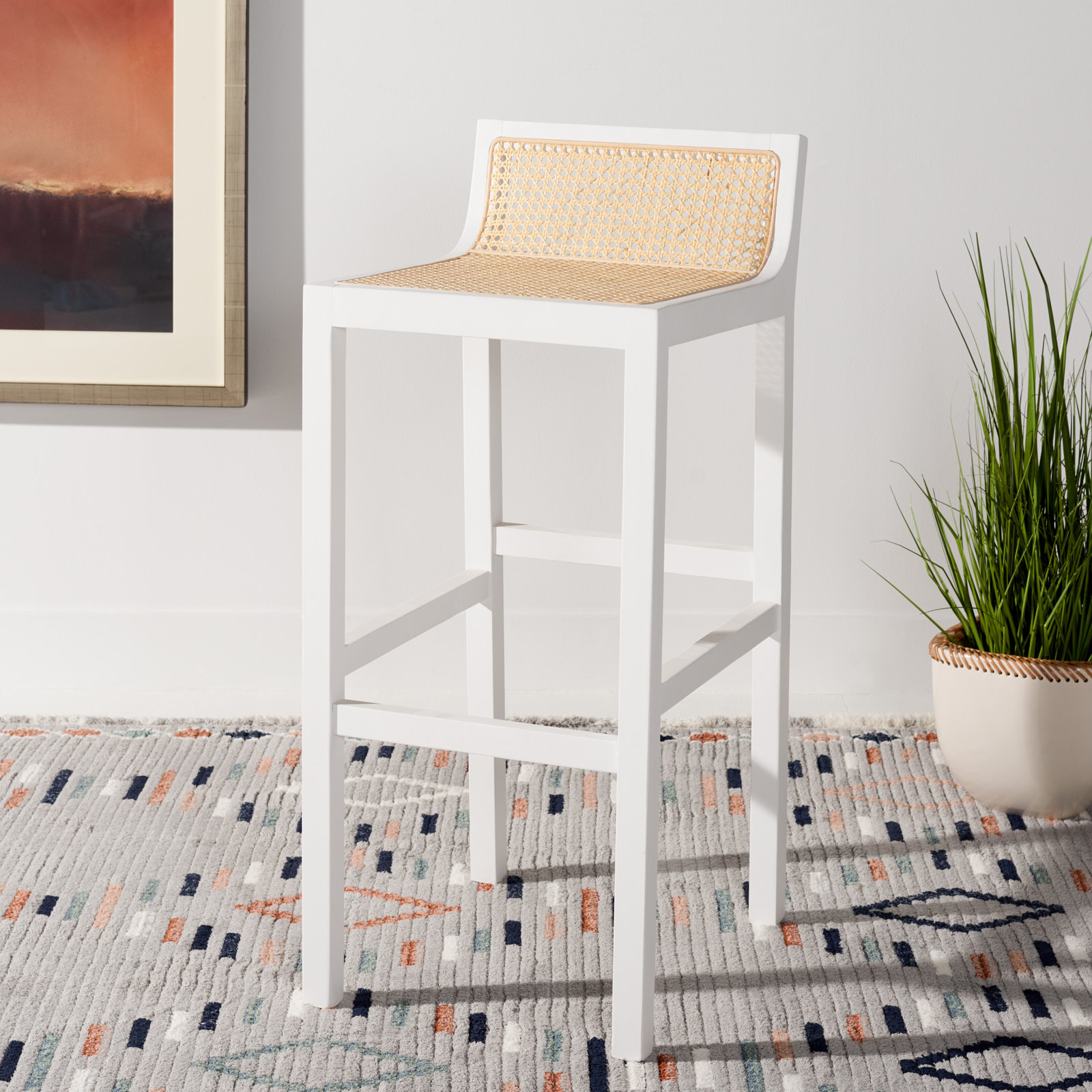 McCarthy Bar and Counter Stool, White, Counter Stool(25.59” Seat Height)