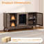 60" wood coffee bar sideboard with built-in beverage refrigerator, slatted doors, adjustable shelves, and storage for dining room, home bar, or office-122987839