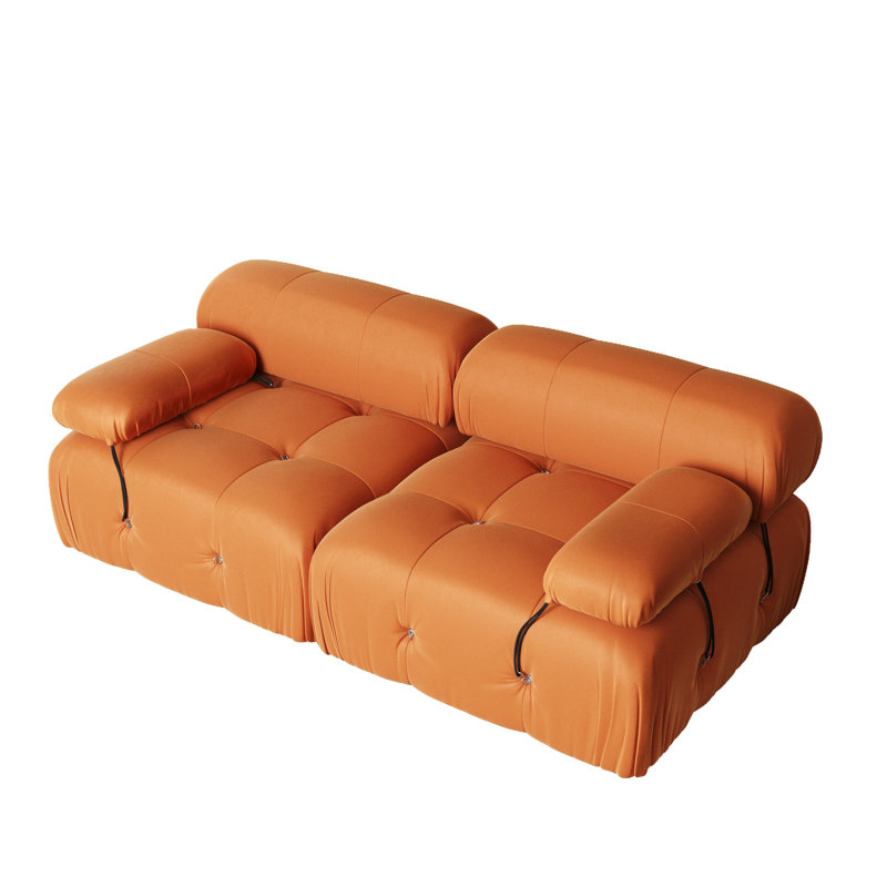Cylar 69.3'' Velvet Loveseat, Orange Velvet