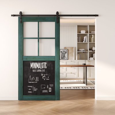 Porte de grange demi-Lite non assemblée et finie en pin 48 po x 80 po Homacer Royal, usage intérieur seulement