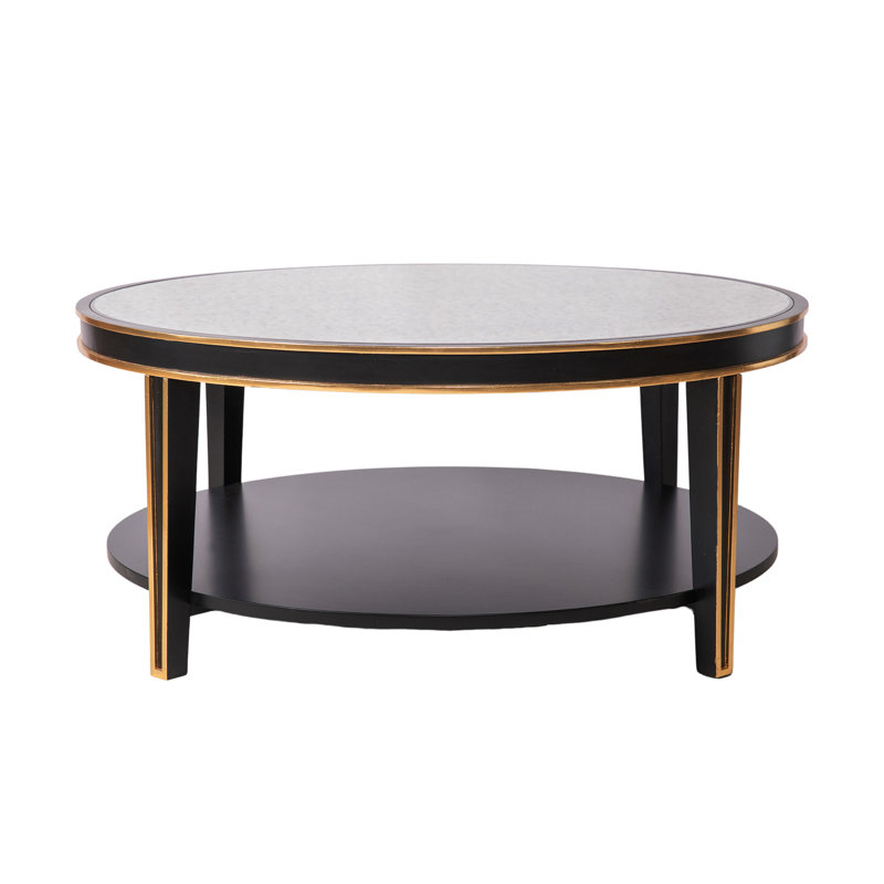 Lilly 4 Legs Round Coffee Table, Tricorn Black