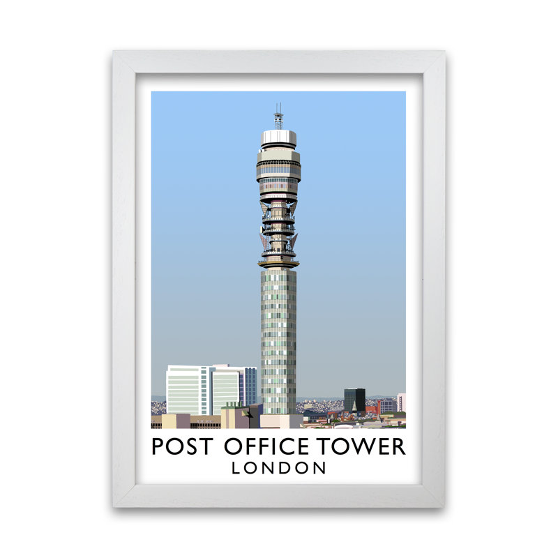 Post Office Tower London by Richard O'Neill - Single Picture Frame Print, White, 594 cm H x 42 cm W