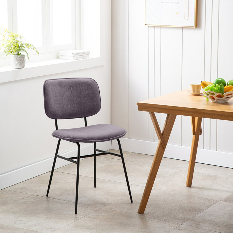 Chaise d'appoint rembourrée en velours Aquasco, Gris foncé