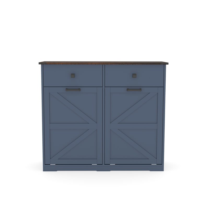 Armoire poubelle double inclinable Farmhouse Blue