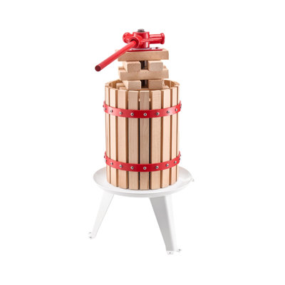 Pressoir à vin manuel avec panier en bois massif, machine à jus de 1,6 gallon pour cidre, pomme, raisin et huile d'olive