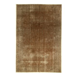 Hand Knotted Abstract Area Rug in Brown