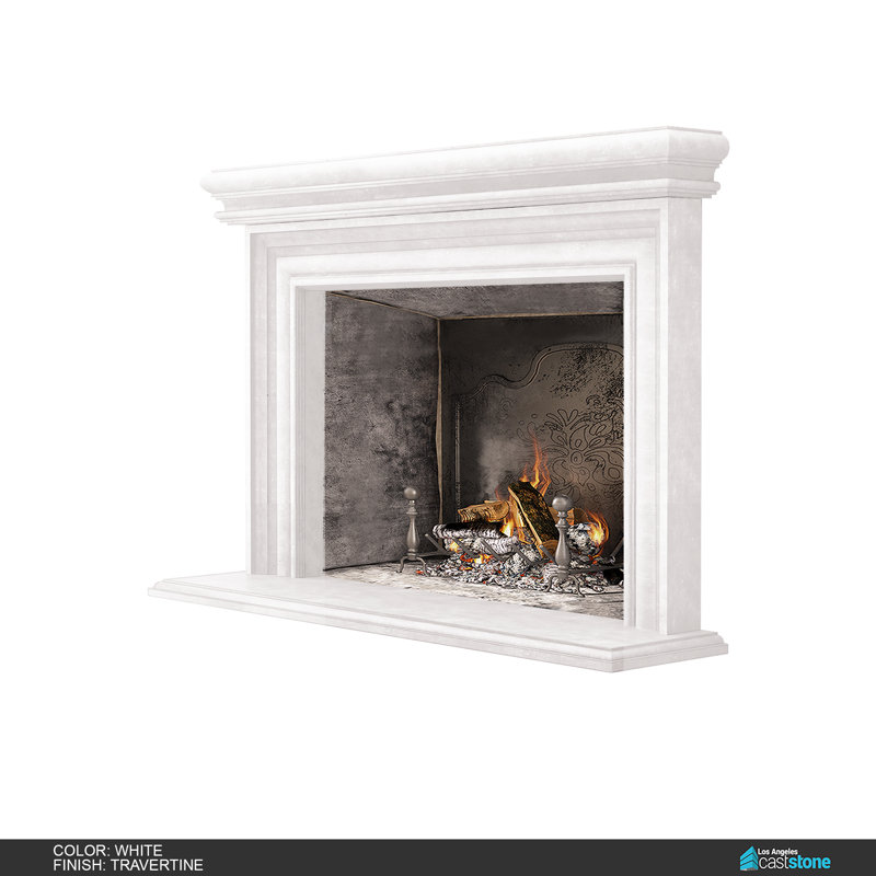 Palermo Fireplace Surround, White Travertine