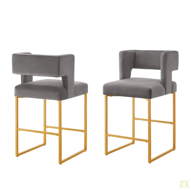 Tabourets de bar à hauteur de comptoir Modern Modern, Gris