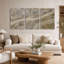 Ensemble de 3 toiles murales à motif abstrait à pois taupe et crème-1642222169