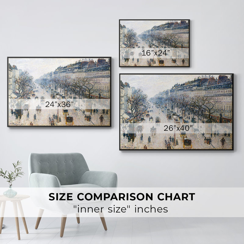 Paysage rétro - Toile tendue avec châssis encadré CCD, Noir, H 25 po x l 37 po
