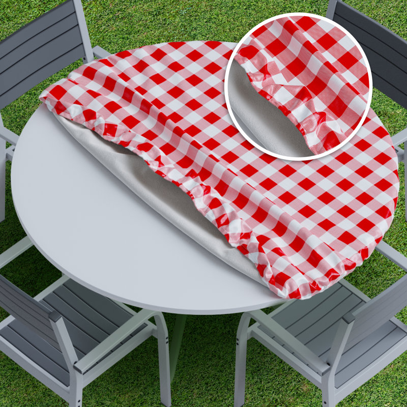 Housse pour nappe Gracie Oaks, Rouge, 54 po rond