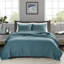 3 pièces de courtepointe pour lit double / grand lit en sarcelle - microfibre, rembourrage en coton, réversible, piqûre, crée une charmante chambre à coucher, comprend et 2 taies décoratives pour la microfibre avec rembourrage, courtepointe Channel, décore la chambre à coucher