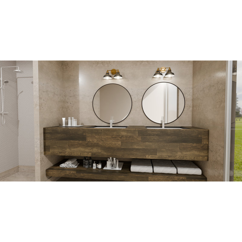 Adalinda 2-Light Aged Brass Bath Light