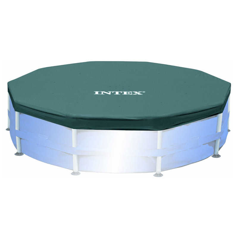 Intex Swimming Pool Maintenance Kit with Vacuum and Pole & 10 Round Pool Cover