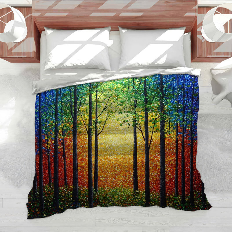 Forest Bedding Nature Comforter Bohemian Boho, Twin Comforter