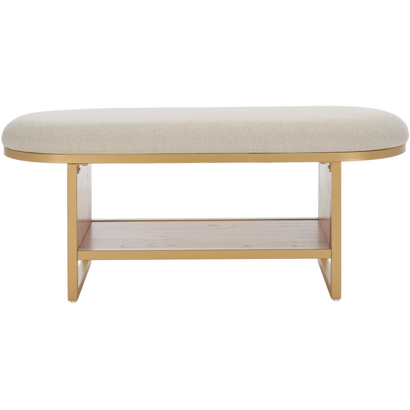 Comesana Polyester Upholstered Storage Bench, Cream