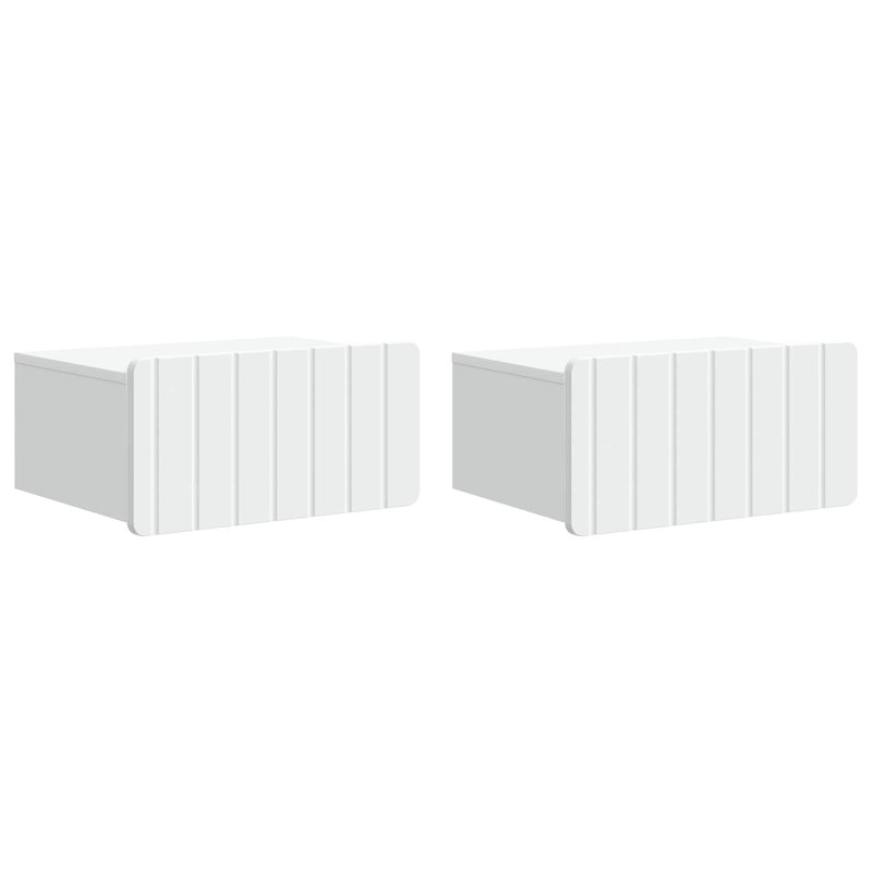 49cm W Manufactured Wood Bedside Table, White
