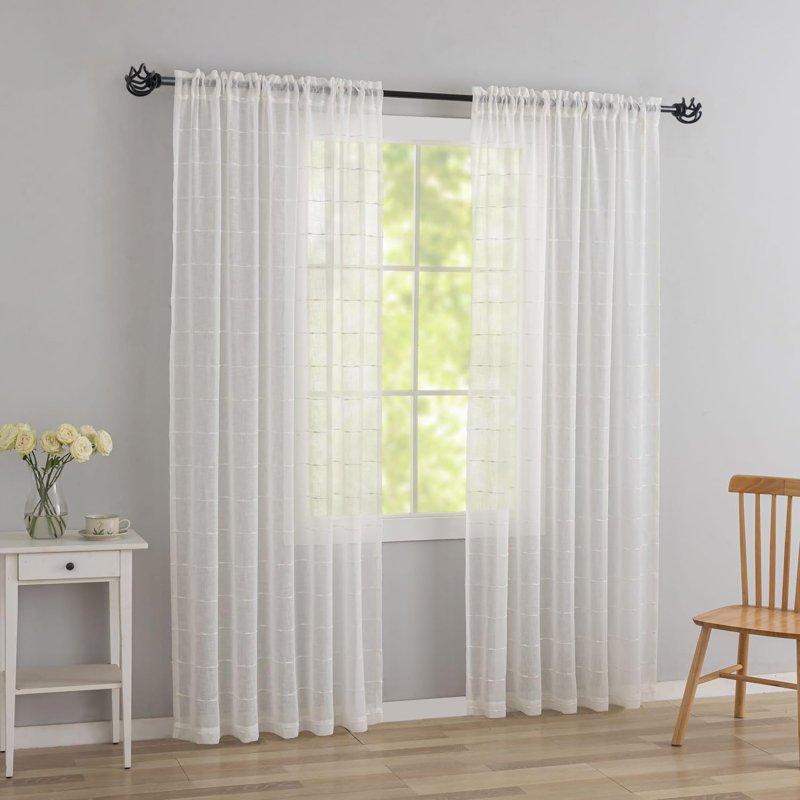 Rideaux transparents blancs 84 po
