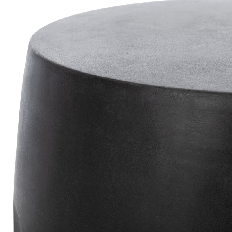 Eswer Concrete Top End Table, Black