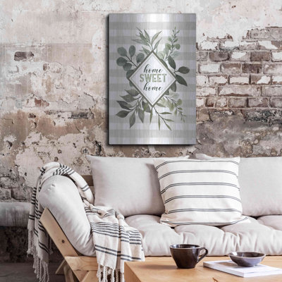 Art mural en métal luxueux «Home Sweet Home» par Cindy Jacobs, 16 po x 24 po