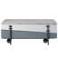 Table basse grise et blanche ultrabrillante avec espace de rangement mobile