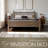 King Size Solid Wood Bed Frame, Platform Bed with Headboard & Footboard, 12 Heavy-Duty Slatted Base, Metal Legs, No Box Spring Needed, Noise-Free & Anti-Slip, Easy Assembly, Barnwood Finish-1370015886-1370015884