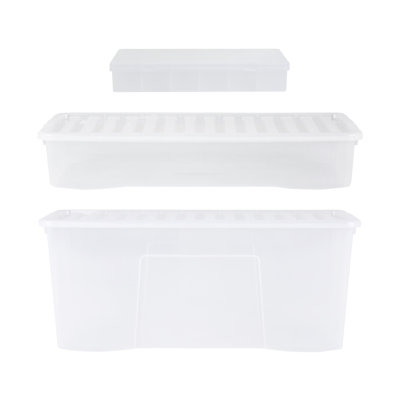 Wham Festive 3 Piece Tree, Decoration & Bauble Storage Boxes Clear