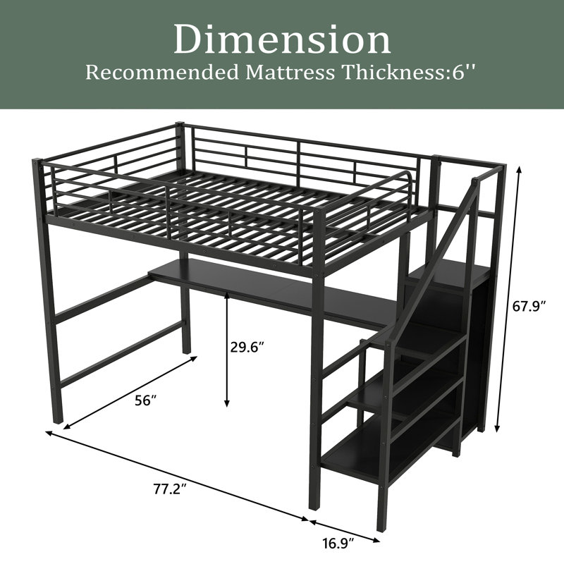 Xiomara Kids Full Loft Bed