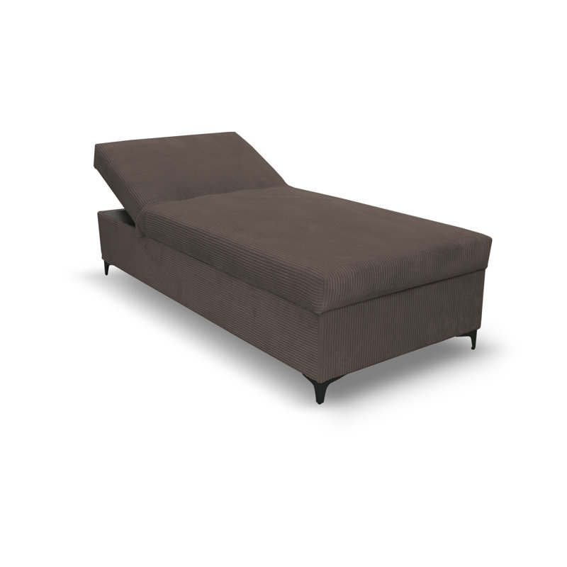 Obla Upholstered Chaise Lounge, Dark Brown