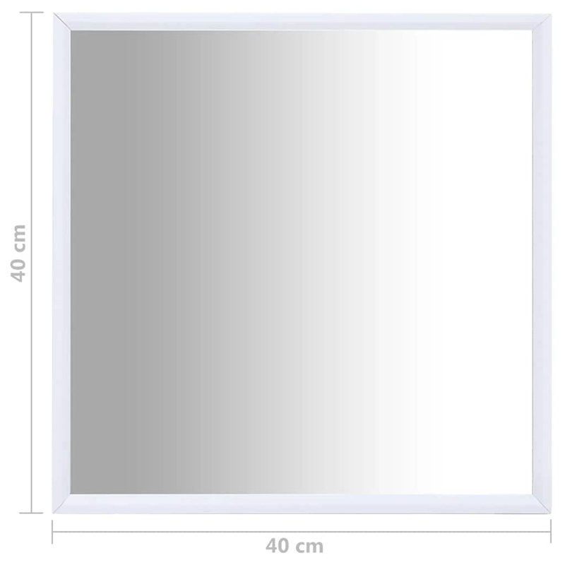  Mirror White Glass 15.7 X 15.7 In Sturdy Square Minimalist