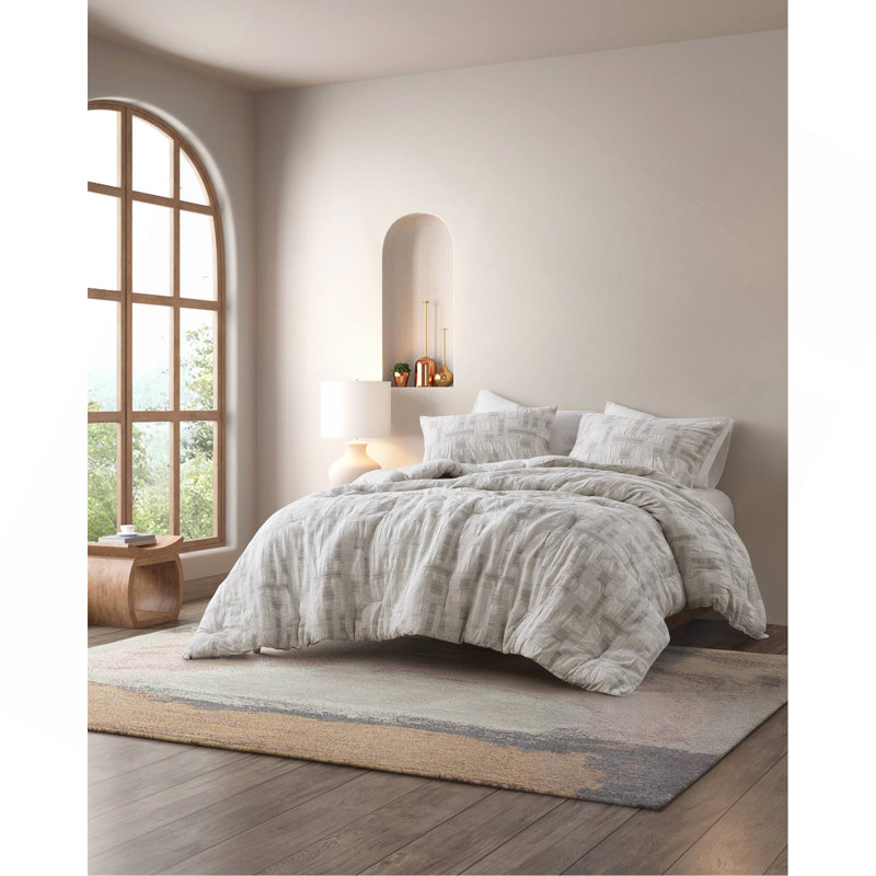 3 Piece Cotton Jacquard Comforter Set