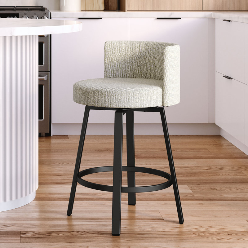 Comptoir pivotant et tabouret Hokku Designs Parodi, Crème et grège, Noir, noir, noir, noir