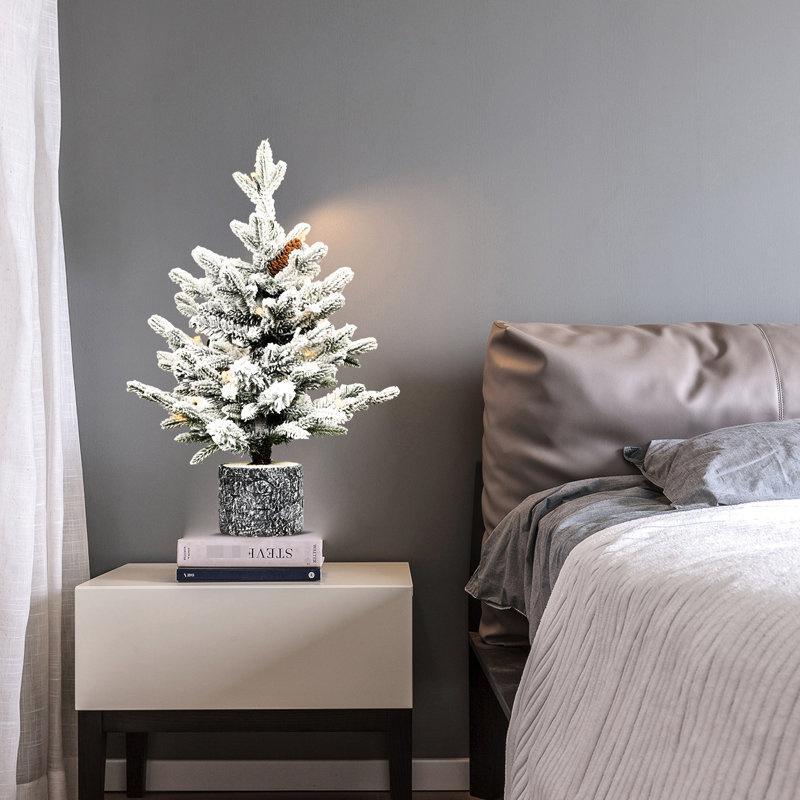 Arbre de Noël en forme de flocons de Noël avec 720 lumières à DEL blanc chaud, base de pot décorative et 19 pins, 4.5' H