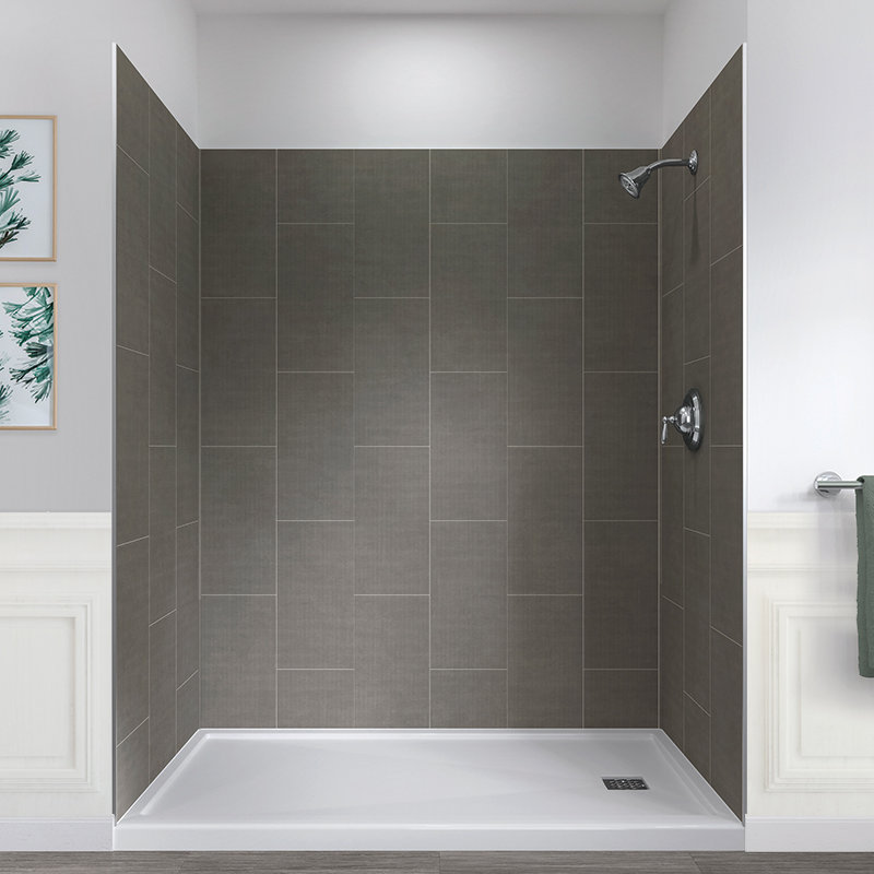 Quarry Gray Composite 60" x 32" x 78" Five Panel Shower Wall Kit