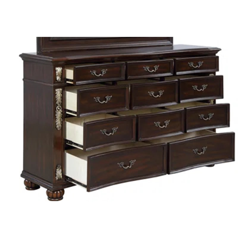Maximus Dark Brown 11-Drawer Solid Wood Dresser