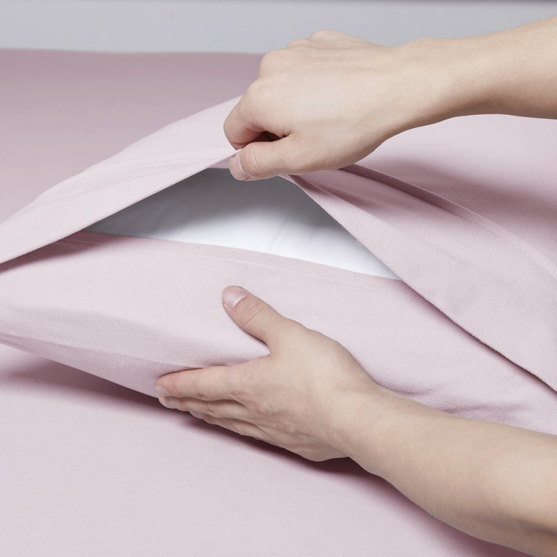 Solid Flannel Pillowcases Ultra Soft By Sweet Home Collection, Pink, King Pillow Case